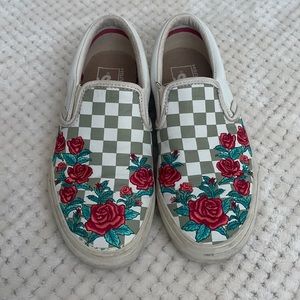 Embroidered Vans slip on